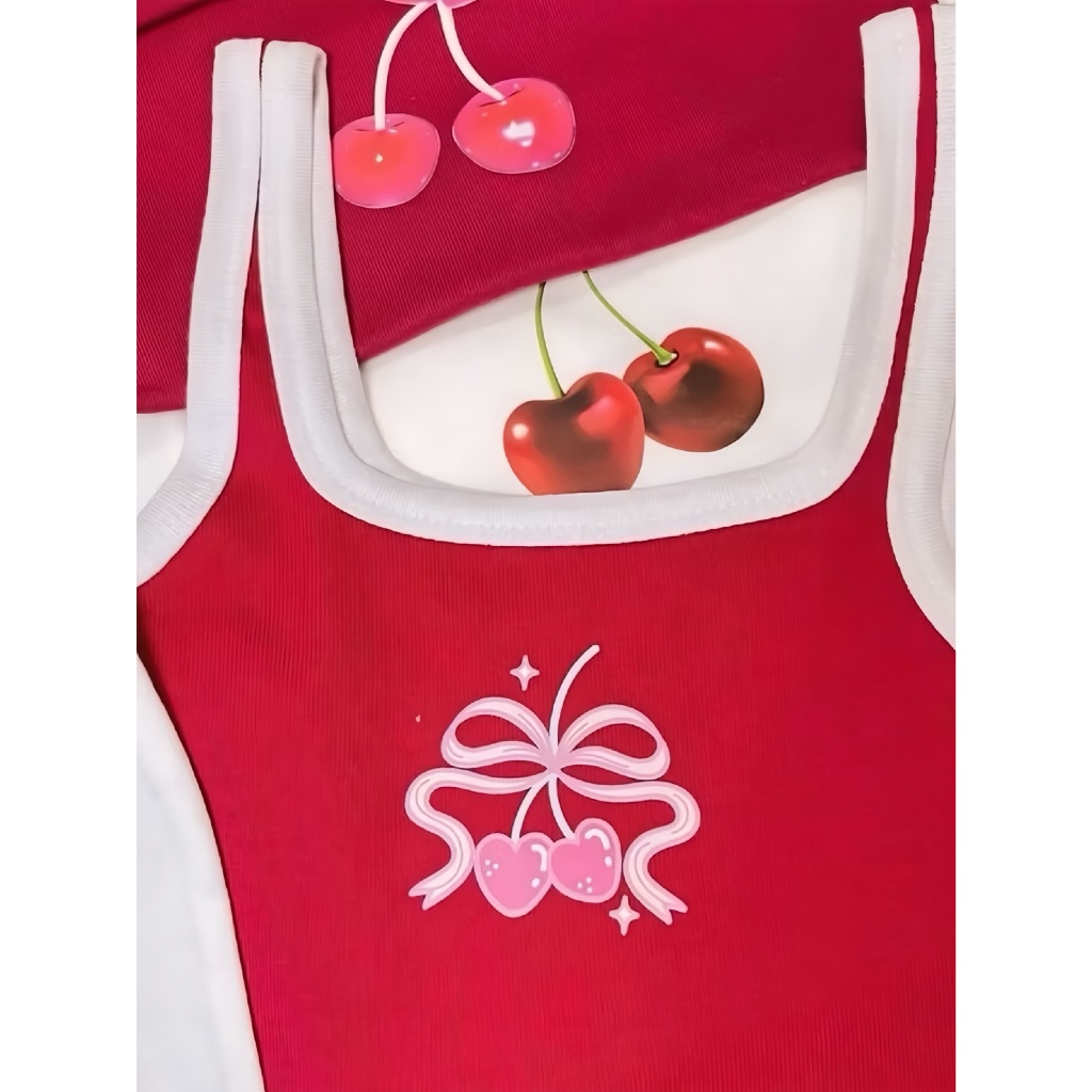 🛒พร้อมส่ง! เสื้อกล้ามคอยู [ คละลาย/คละสี ] สกรีนลาย น่ารักมากก 🍰🍒