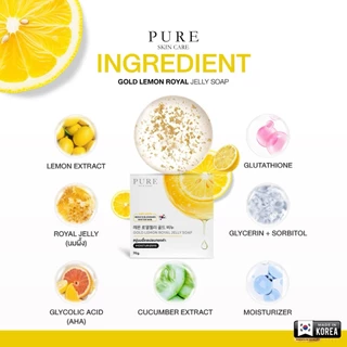[ Pure Official ] สบู่มอยส์หน้าเงา นมผึ้งเลม่อน ขนาด 70 g. สูตรลดฝ้า กระ หน้าขาวใส จุดด่างดำ พี่ฟ้า ของแท้ ขนาด 70 g.