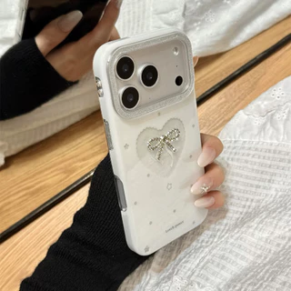 เคสสวยหรู ลายโบว์ติดเพชร for iphone 17,17pro,17promax,16,16promax,15,15promax,14,14promax,13,13promax,16pro 17,pro,max