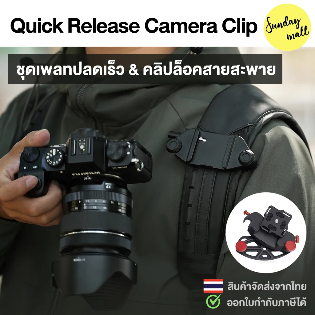 Quick Release Camera Clip ชุดเพลทปลดเร็ว & คลิปล็อคสายสะพาย Capture Clamp DSLR / Mirrorless / Gopro SDM2 ส่งไว!