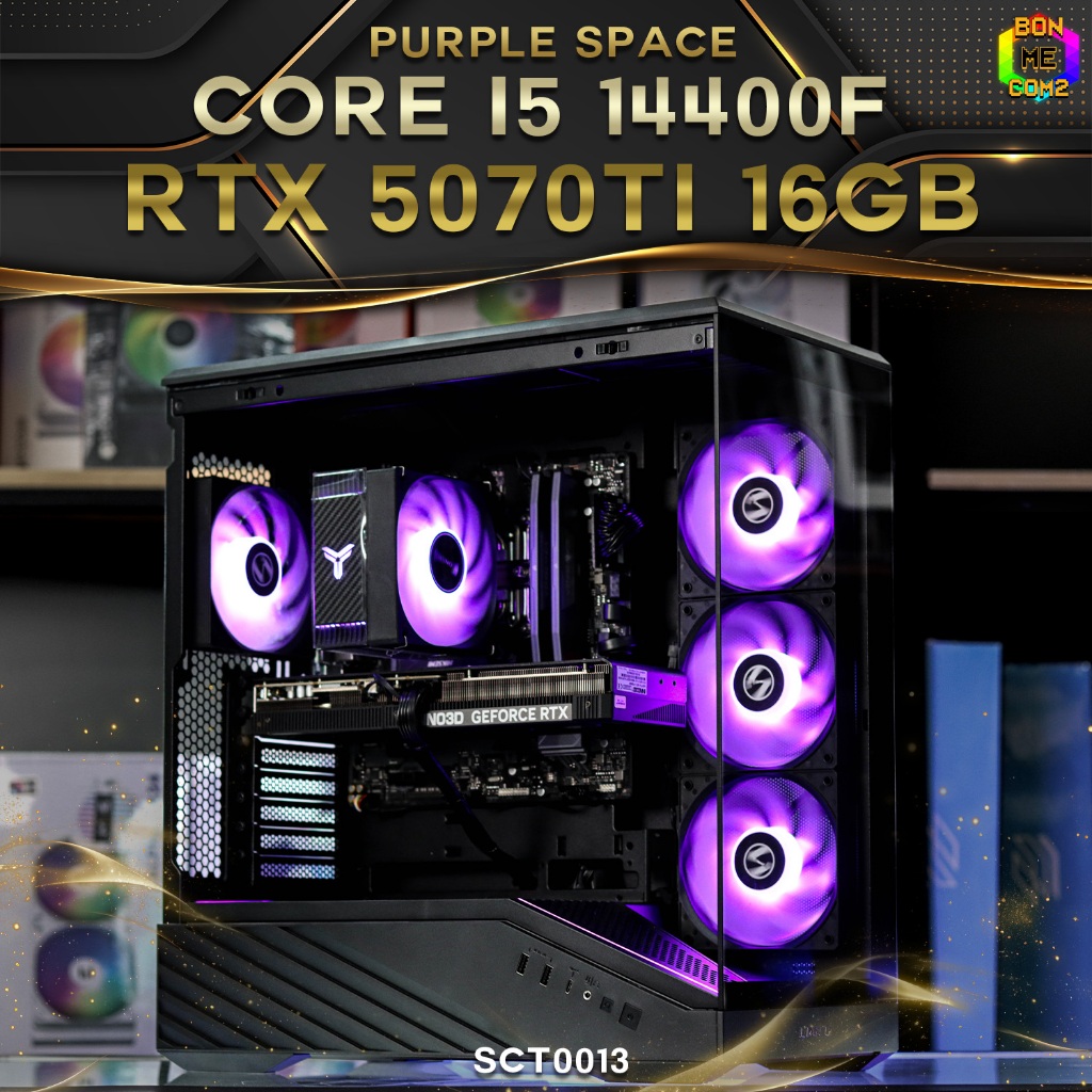 Purple space [Special Custom] / คอมประกอบ Bonmecom2/ INTEL CORE i5 14400F/ RTX 5070 TI 16GB