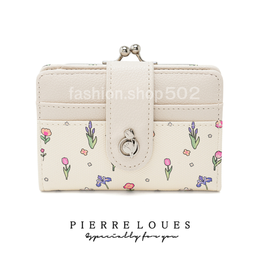 fashion.shop502 กระเป๋าสตางค์ผู้หญิงดีไซน์ดอกไม้ เรียบหรู ช่องใส่บัตร ช่องใส่เหรียญ เยอะ พร้อมส่งในไทย มีส่งด่วน B-081 รูปที่ 7