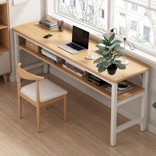 Greenforst โต๊ะคอมพิวเตอร์ โต๊ะทำงาน โต๊ะยาวพื้นที่เก็บของ2ช…