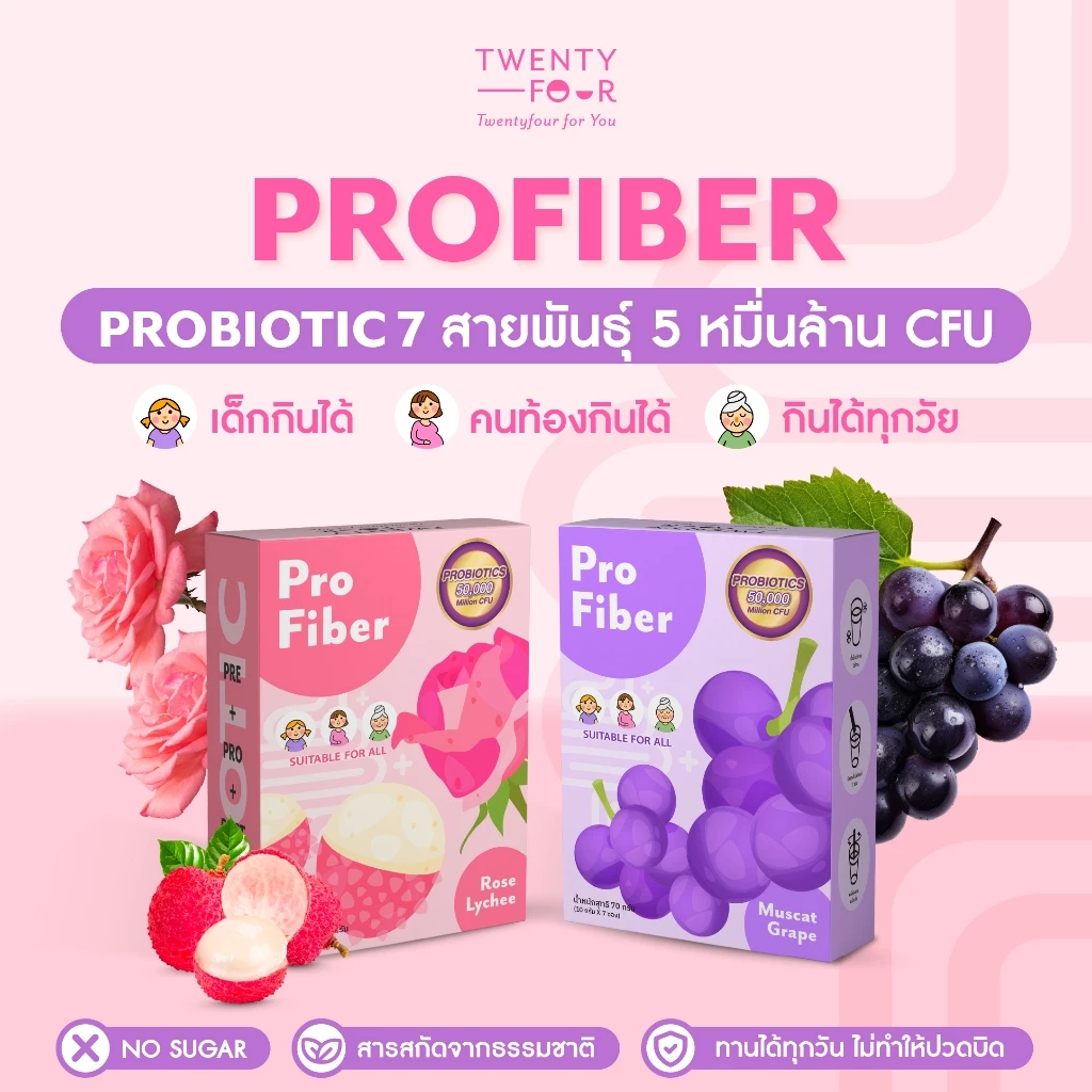 Pro Fiber ผงชงดื่มโพรไบโอติกส์และไฟเบอร์