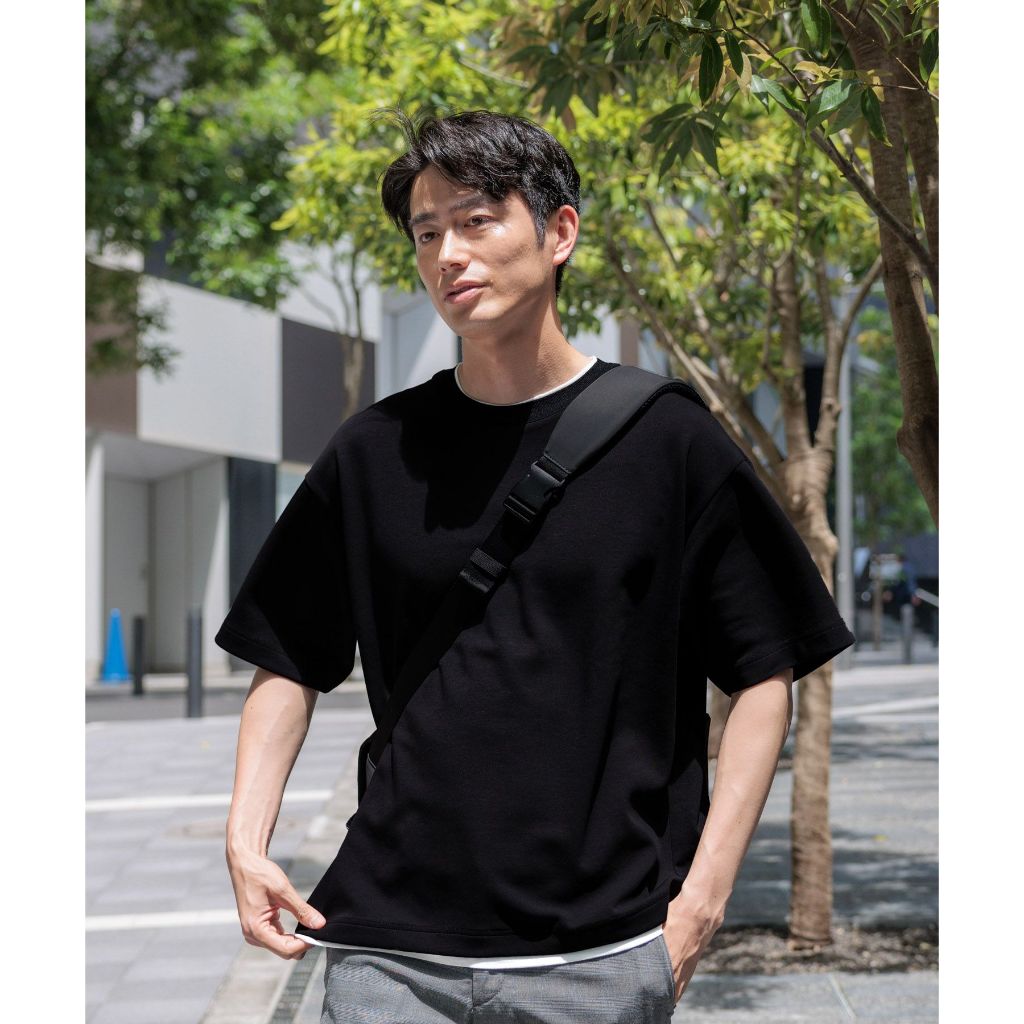 GLOBAL WORK เสื้อยืด ใส่สบาย สัมผัสเย็น Light cushion cool/layer (Short sleeve)