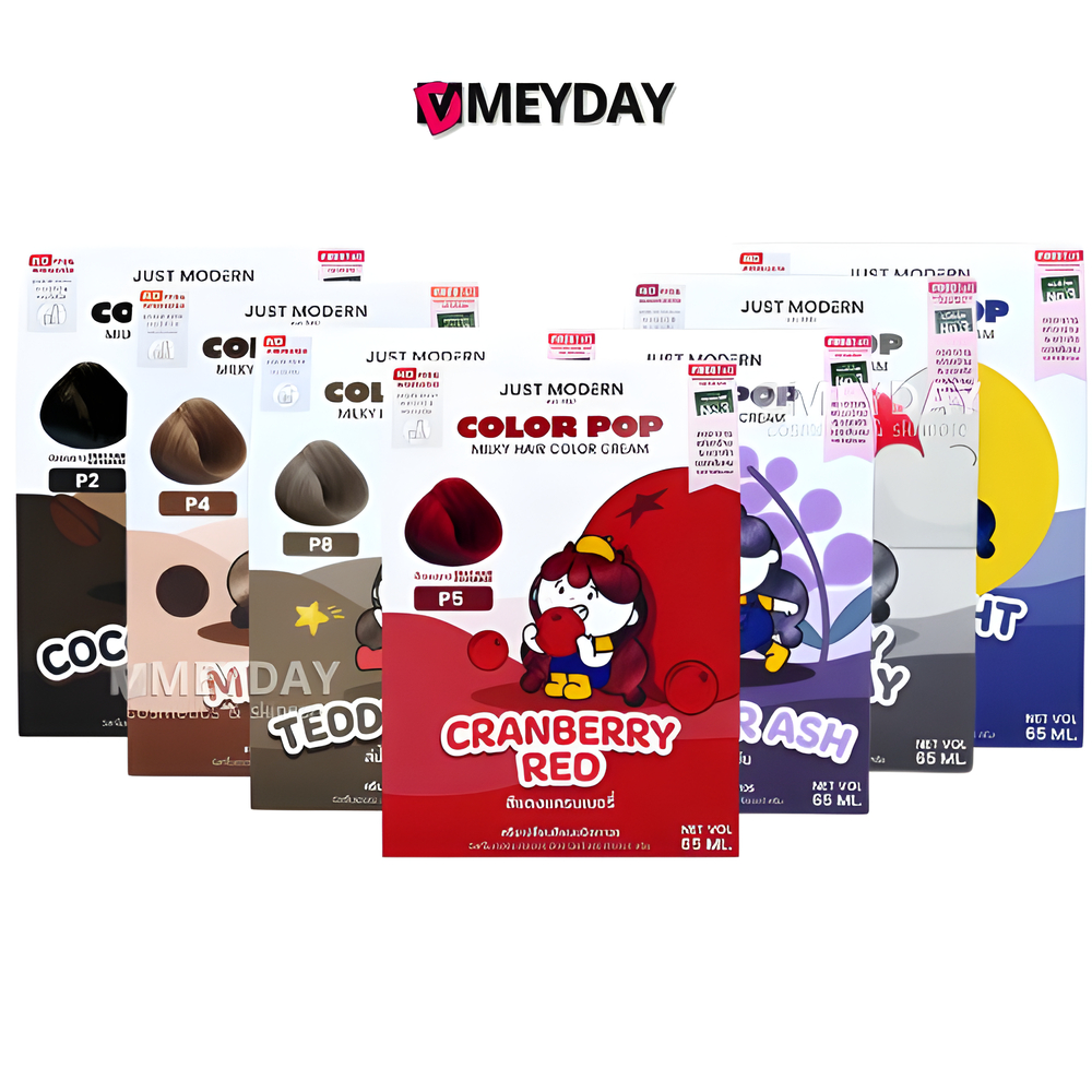 Just Modern Color Pop Milky Hair Color Cream จัสท์โมเดอร์น คัลเลอร์ ป๊อป มิลกี้ แฮร์ คัลเลอร์ ครีม เปลี่ยนสีผม ย้อมผม 65