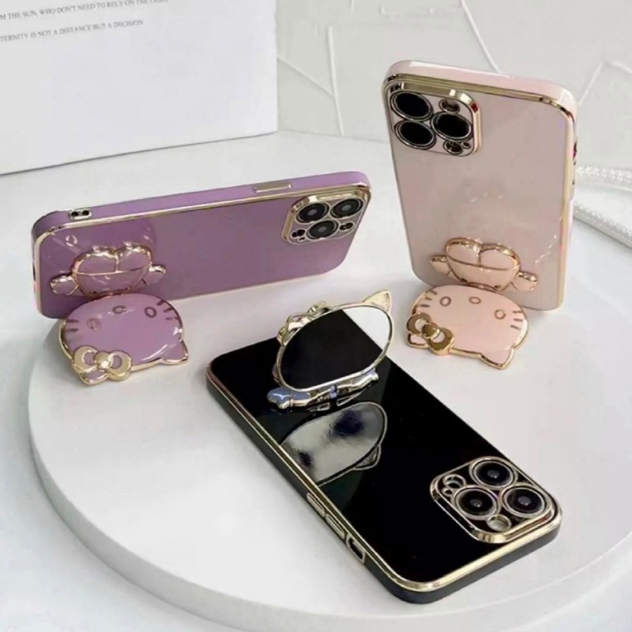 เคส คิตตี้ กระจก สำหรับ  Redmi12C เคส กระจก ขาตั้ง คิตตี้ มีกระจก ตั้งได้ ลายน่ารัก ส่งไว