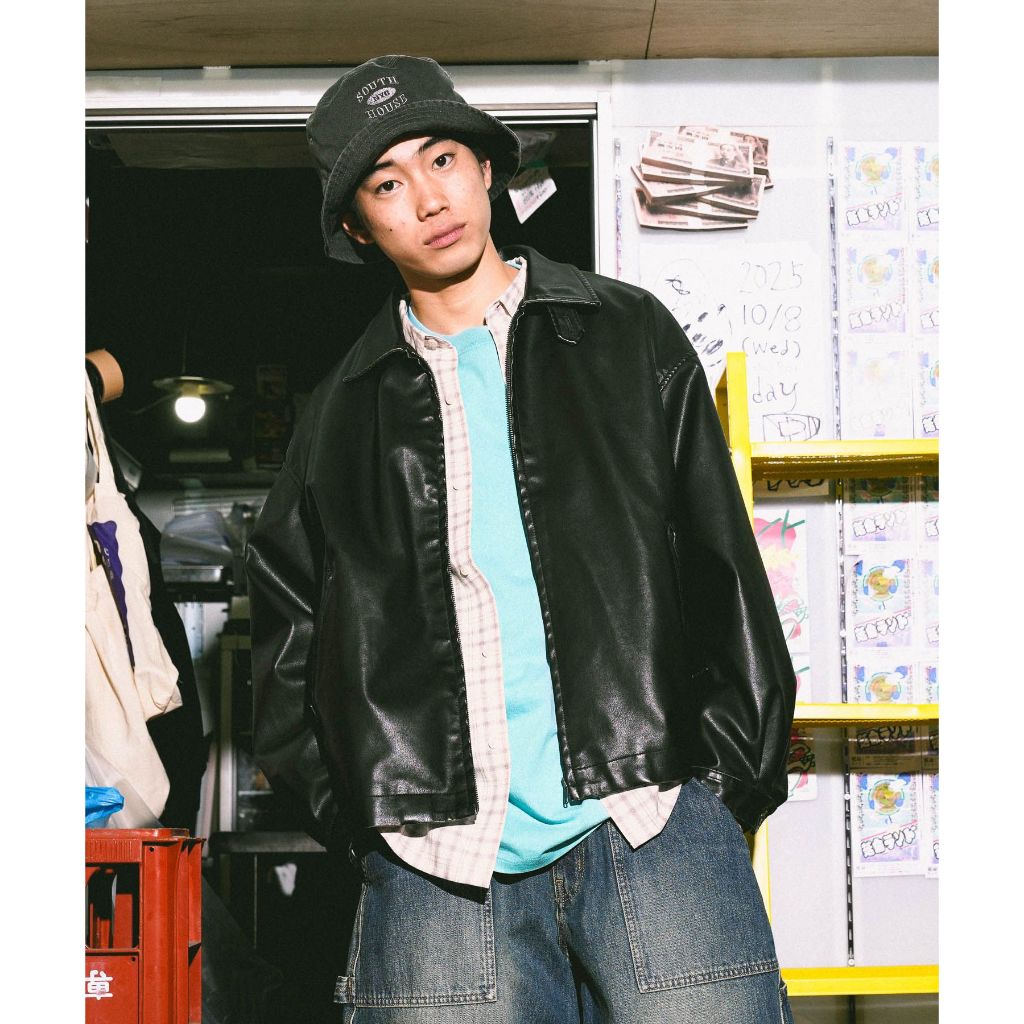 niko and ... แจ็กเก็ตหนังเทียม ทรงบลูซง Leather short blouson