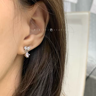 🎀✨ ต่างหูโบว์เพชรตุ้งติ้ง (A2501014)