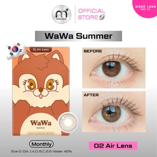 Misslens : Sisse lens คอนแทคเลนส์เกาหลี รุ่น Wawa Summer/Spring/Autumn เลนส์บางเบา O2 air lens รายเดือน