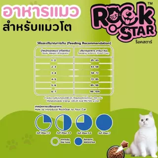 ROCKSTAR ร็อคสตาร์ อาหารแมว 20kg. สูตรไม่เค็ม โปรตีน 26%