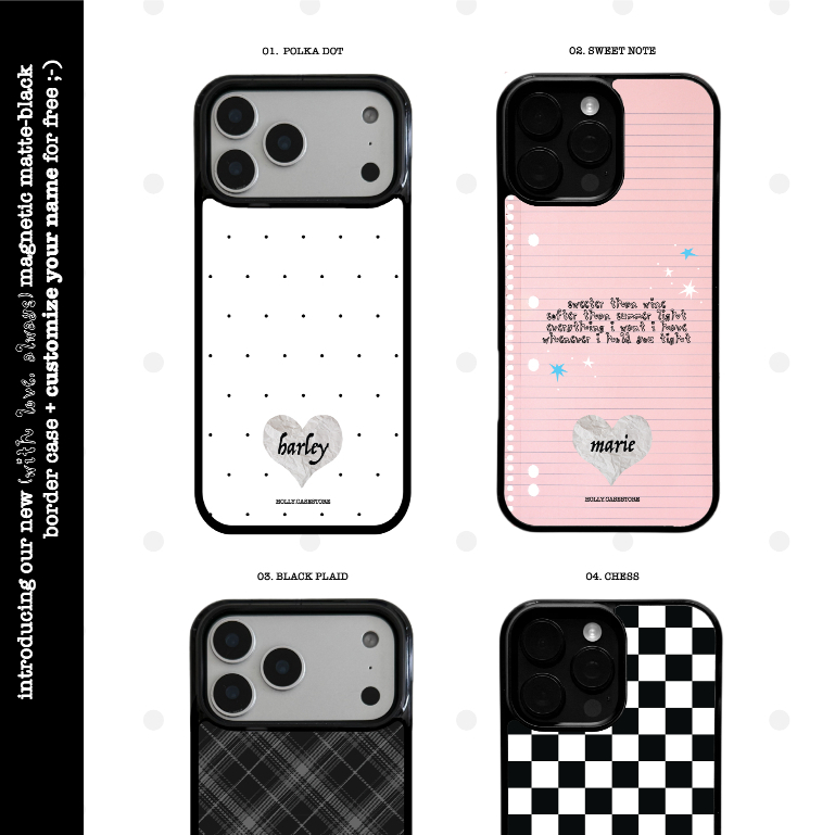 HOLLY.CASESTORE เคสพิมพ์ชื่อได้ (*ทักแชทแจ้ง text ทันที*) 𝓦𝓲𝓽𝓱 𝓛𝓸𝓿𝓮, 𝓐𝓵𝔀𝓪𝔂𝓼 magnetic 🧲 matte—black border case