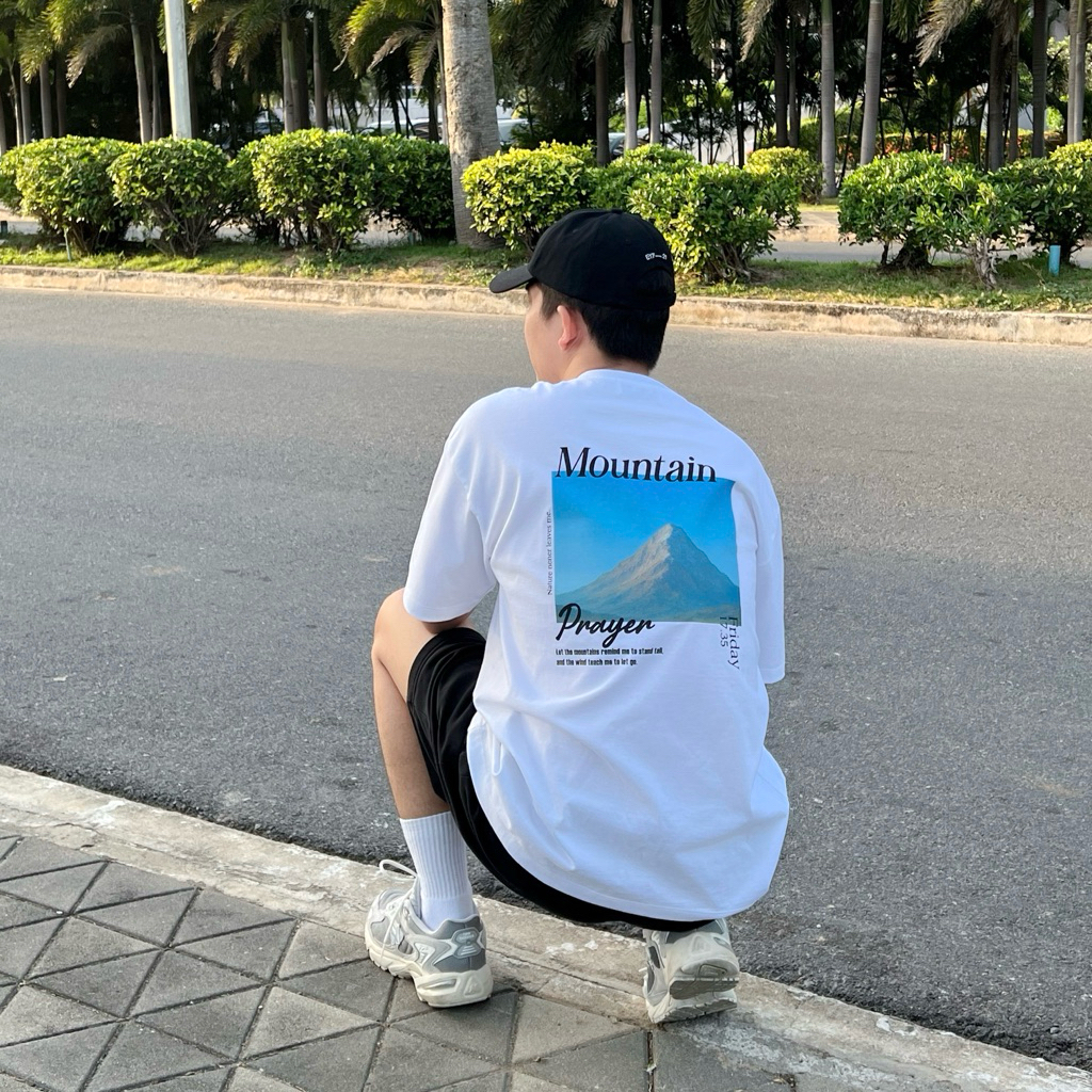 more.than.me เสื้อยืด Oversize ผ้าหนานุ่ม ลาย Mountain