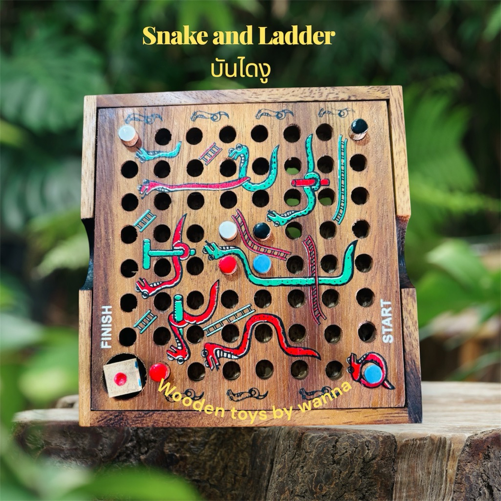เกมส์ไม้กระดานบันไดงู ( Snake and Ladder ) บันไดงู