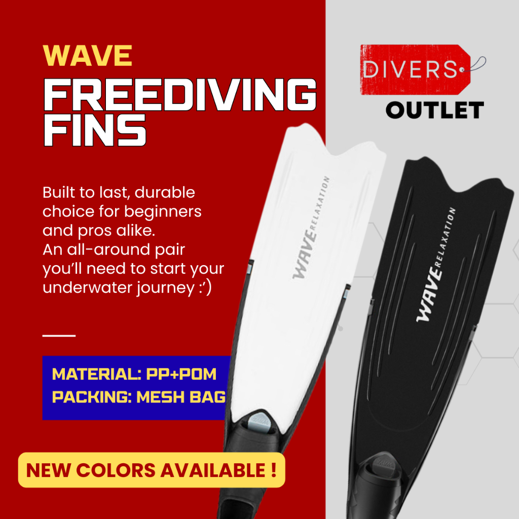 พร้อมส่ง!!! WAVE Freediving fins ฟินฟรีไดฟ์ ฟินดำน้ำ ตีนกบ แบบตัวเปล่า