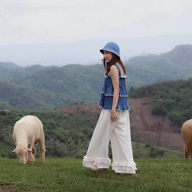 กางเกงขาบานระบาย ใส่สบาย