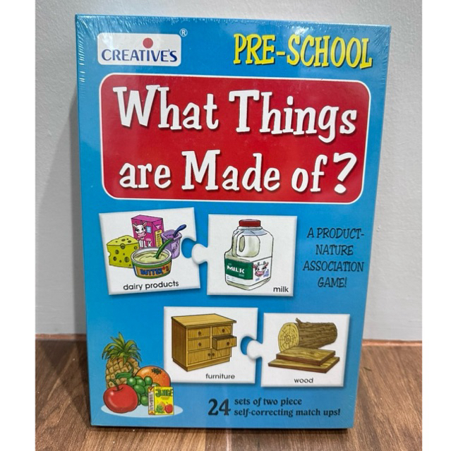 CREATIVE’S What Things Are Made Of  เกมจับคู่เรียนรู้ “สิ่งของมาจากธรรมชาติอะไร” เด็ก 4 ขวบ ฝึกสมอง ของเล่นเสริมพัฒนาการ