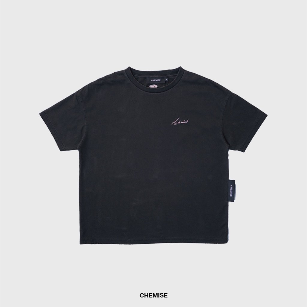 CHEMISE 1994 Distressed Washed Black T-Shirt