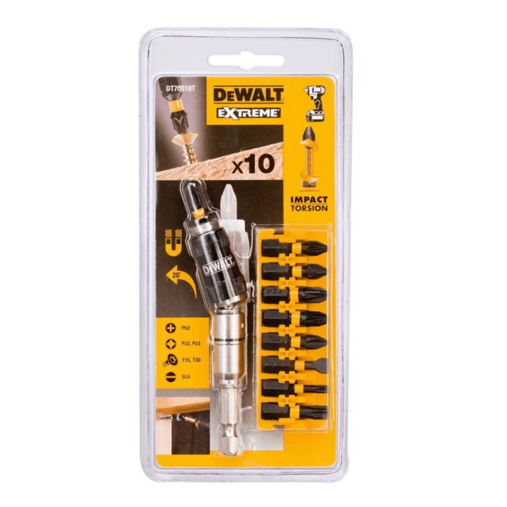 ชุดไขควงกระแทก DEWALT พร้อมหัวจับดอกสว่าน 10 ชิ้น รุ่น DT70518T-QZ thumbnail 4