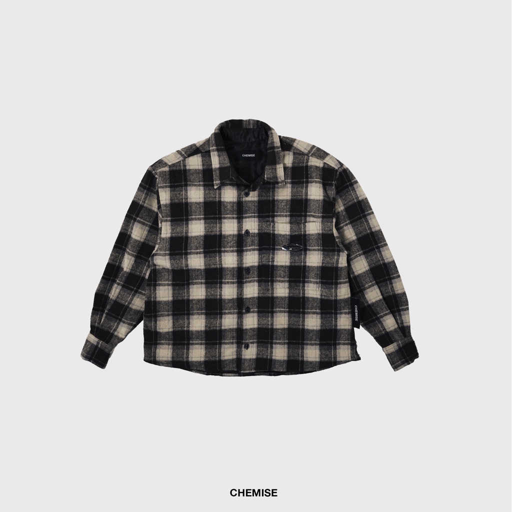 CHEMISE Metal Symbol Plaid Washed Shirt