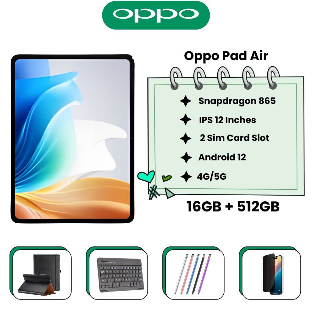 💥 Oppo Pad Air 12" ใส่ซิมได้ โทรได้ 5G 💥 Android 12 | 16GB + 512GB | Dual SIM | WiFi