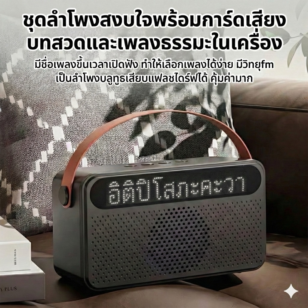 ลำโพงและแฟลช์ไดรฟ์รวมบทสวดและเพลงธรรมลิขสิทธิ์ช่องสงบใจไพเราะมาก