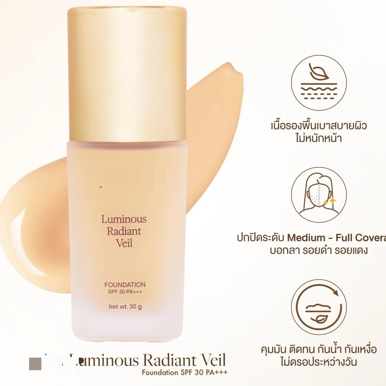 Beauty-Siam แท้ทั้งร้าน !! แบ่งขายรองพื้นโจวีน่ารุ่นใหม่ JOVINA Luminous Radiant Veil Foundation