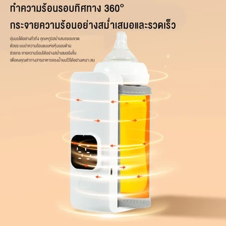 เครื่องอุ่นขวดนม สามารถเลือกอุณหภูมิได้ 6แบบ แบบUSB กระเป๋าอุ่นขวดนมแบบพกพาMilk Water Warmer Baby Nursing Bottle