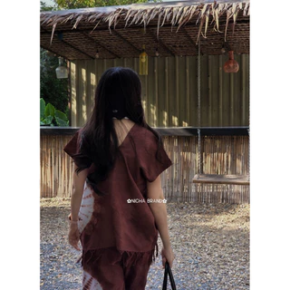 ชุดมัดย้อมคอกระเหรี่ยงขายาว
