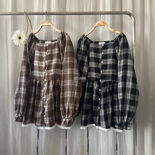 Rina (ริน่า) / เสื้อแขนยาว จั๊มเอว ปลายเสื้อแต่งลูกไม้