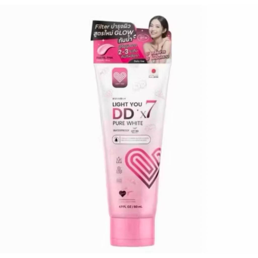 DDX7 โทนอัพผิว มีให้เลือก 3สี Light You DDx7 Pure White Body Cream 80ml.