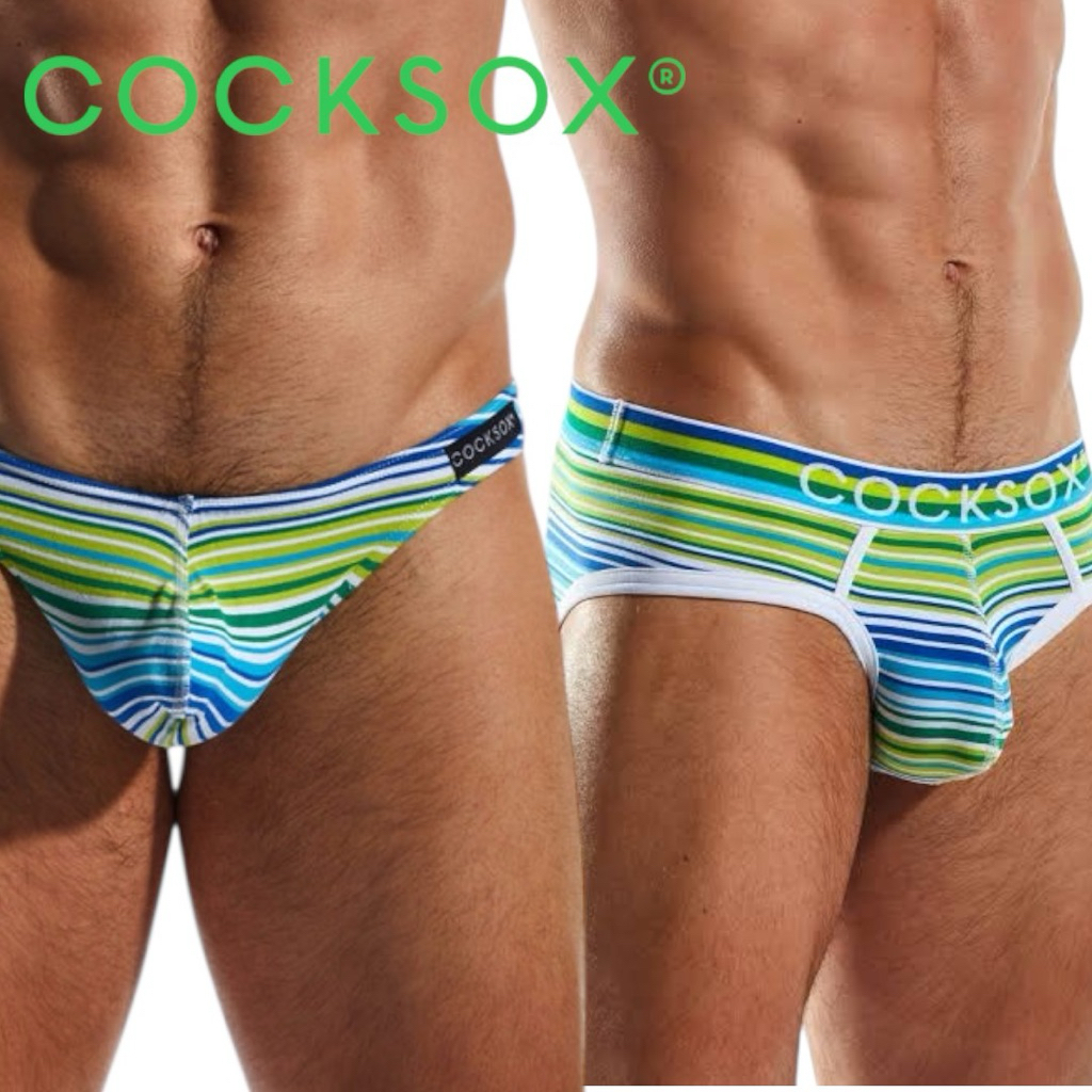 กางเกงในชาย cocksox. บรีฟ ,Thong ลายฟ้าเขียวขาว size S