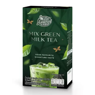 Café Amazon คาเฟ่ อเมซอน ชาเขียวนมปรุงสำเร็จชนิดผง 1 กล่อง บรรจุ 5 ซอง (30g./ซอง)
