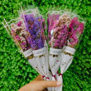 ช่อดอกสแตติสแห้งมัดลวด ช่อยาว 29 ซม. ช่อดอกไม้แห้ง แสดงความย…