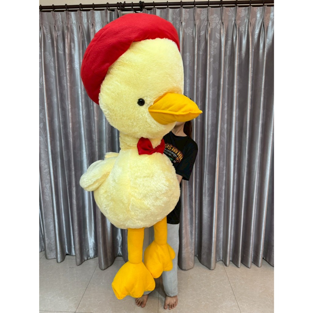 ตุ๊กตาเป็ดวอแวใส่หมวก มีหลายขนาดให้เลือก ขนนุ่ม ขนเงา รับประกันคุณภาพ  ตุ๊กตาตัวนิ่ม