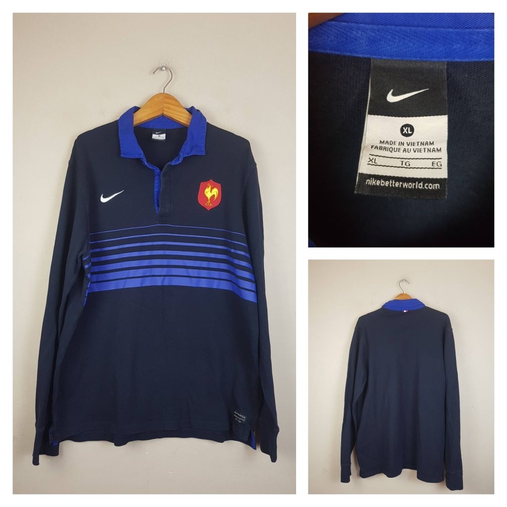 NIKE RUGBY FRANCE 2011-2012 Team Long Sleeves Polo Shirt