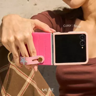 (ZFlip7) MUSE 3Tone Hand Strap Phone Case