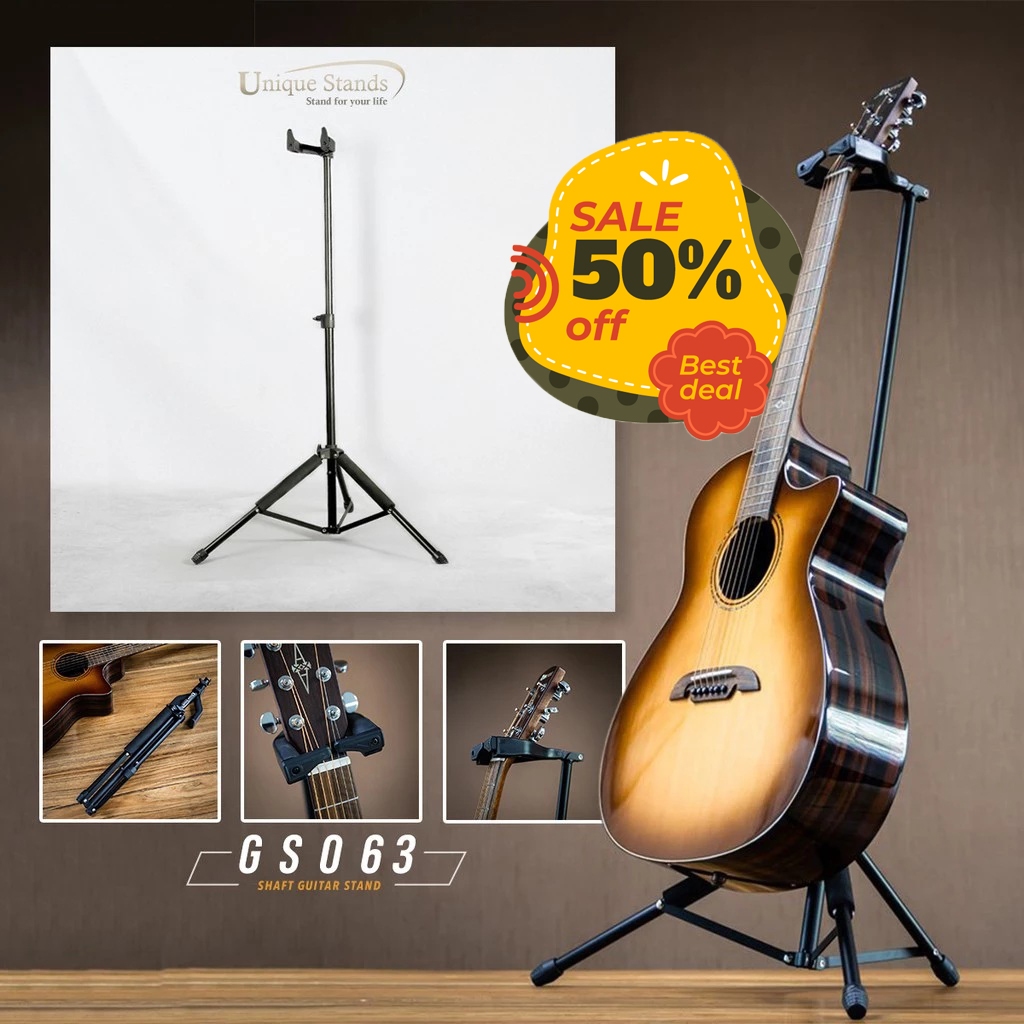 (Clearance -50%) Unique Stand GS063 I ขาตั้งกีตาร์แบบ Head Lock วัสดุ High-Quality Steel