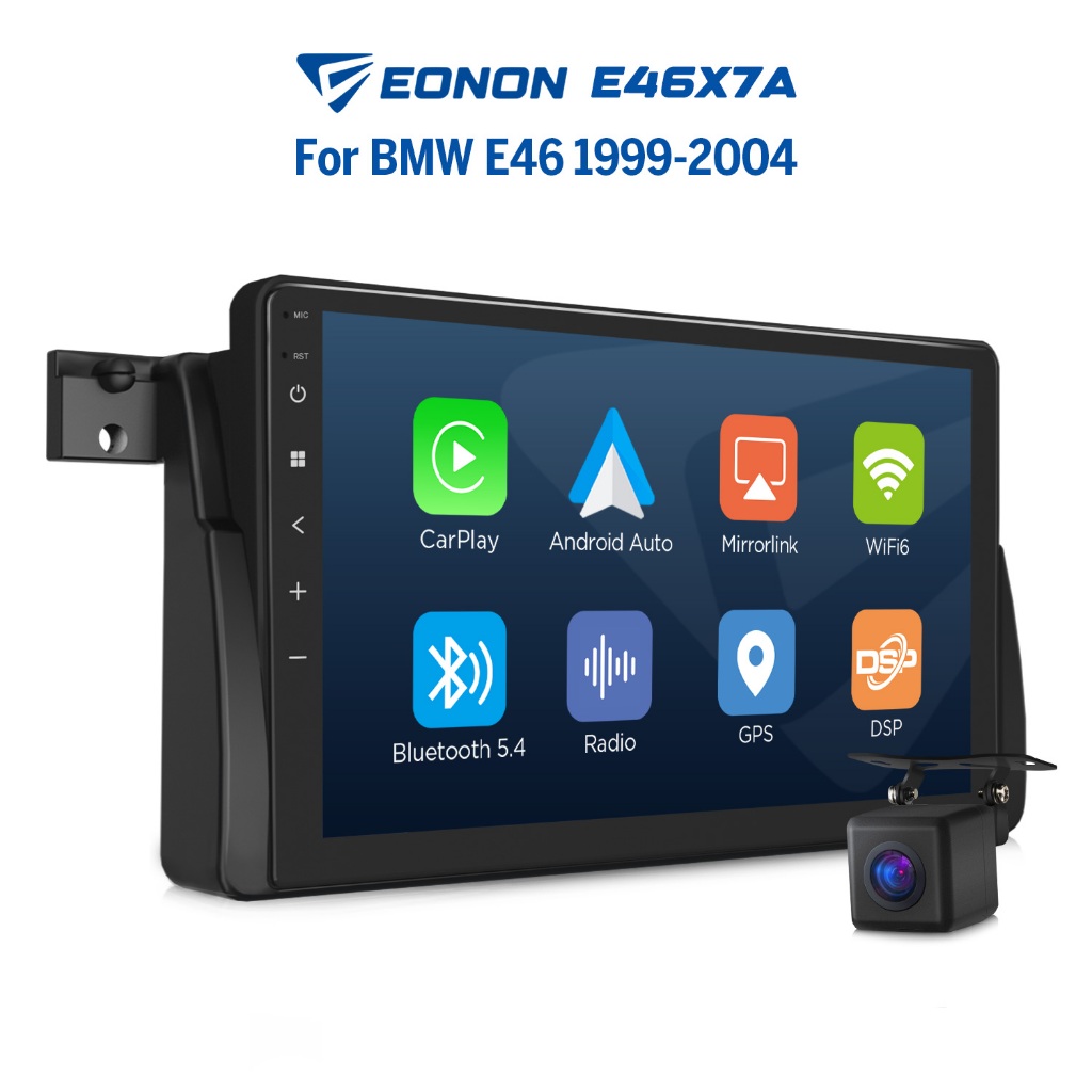Eonon จอแอนดรอยด์รถยนต์ BMW E46 M3 318i 328i Android 14 พร้อม Apple CarPlay และ Android Auto E46X7A