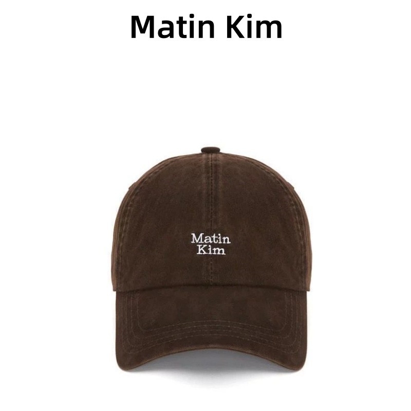 【MATIN KIM】✈️ส่งตรงจากเกาหลี! Ning Yizhuo's identical style Embroidered washed baseball cap ปากเป็ด