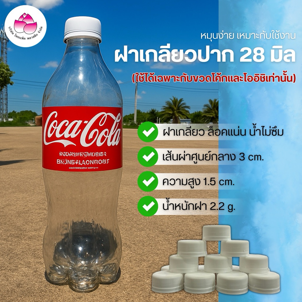 ฝาขวดเพ็ท ปาก28 ฝารุ่น1881 ปากสั้น(50ฝา)