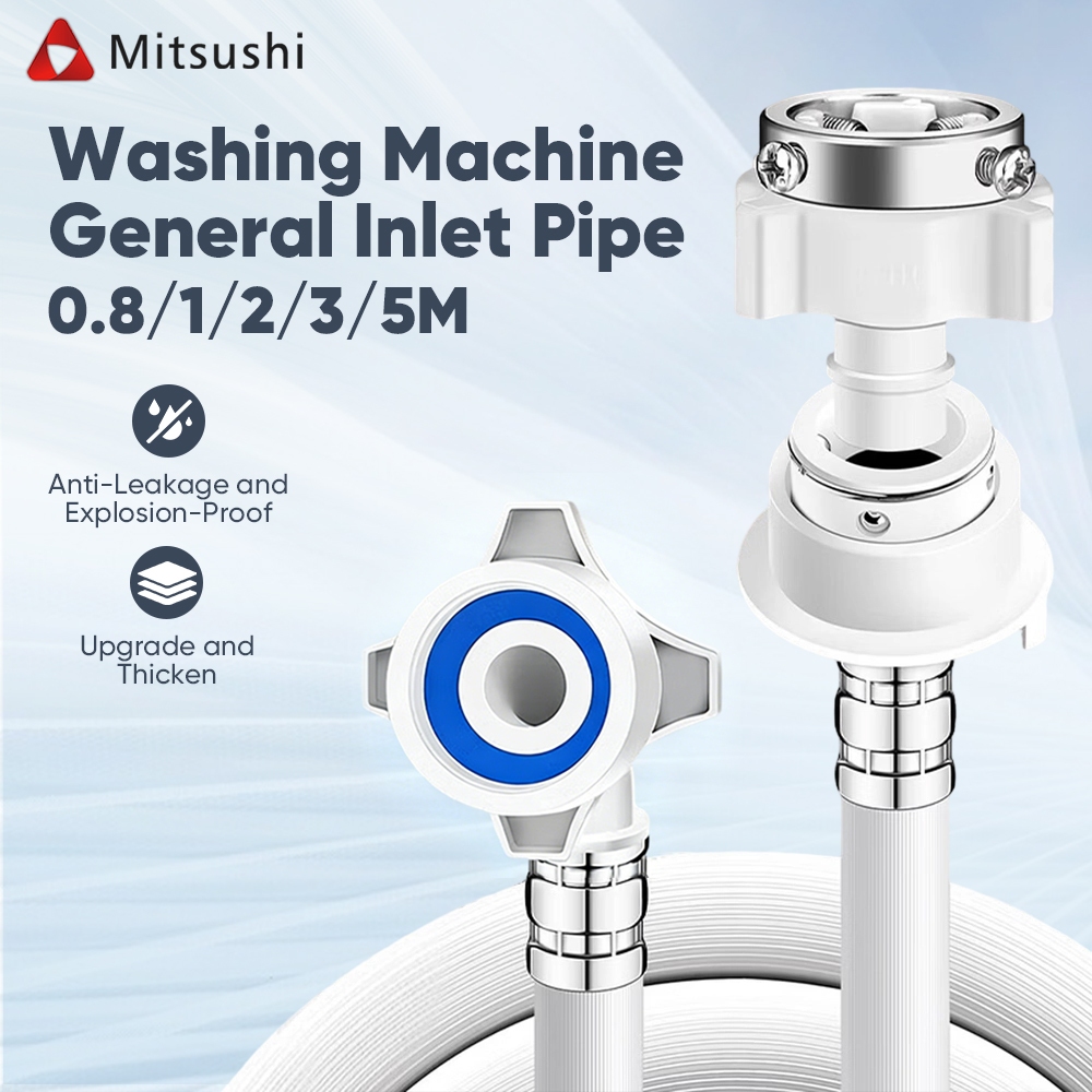 Mitsushi ยาว0.8-2m สายน้ำทิ้งเครื่องซักผ้า ท่อน้ำทิ้งเครื่องซักผ้า สำหรับเครื่องซักผ้าฝนบนทุกรุ่น พร้อมแหวน