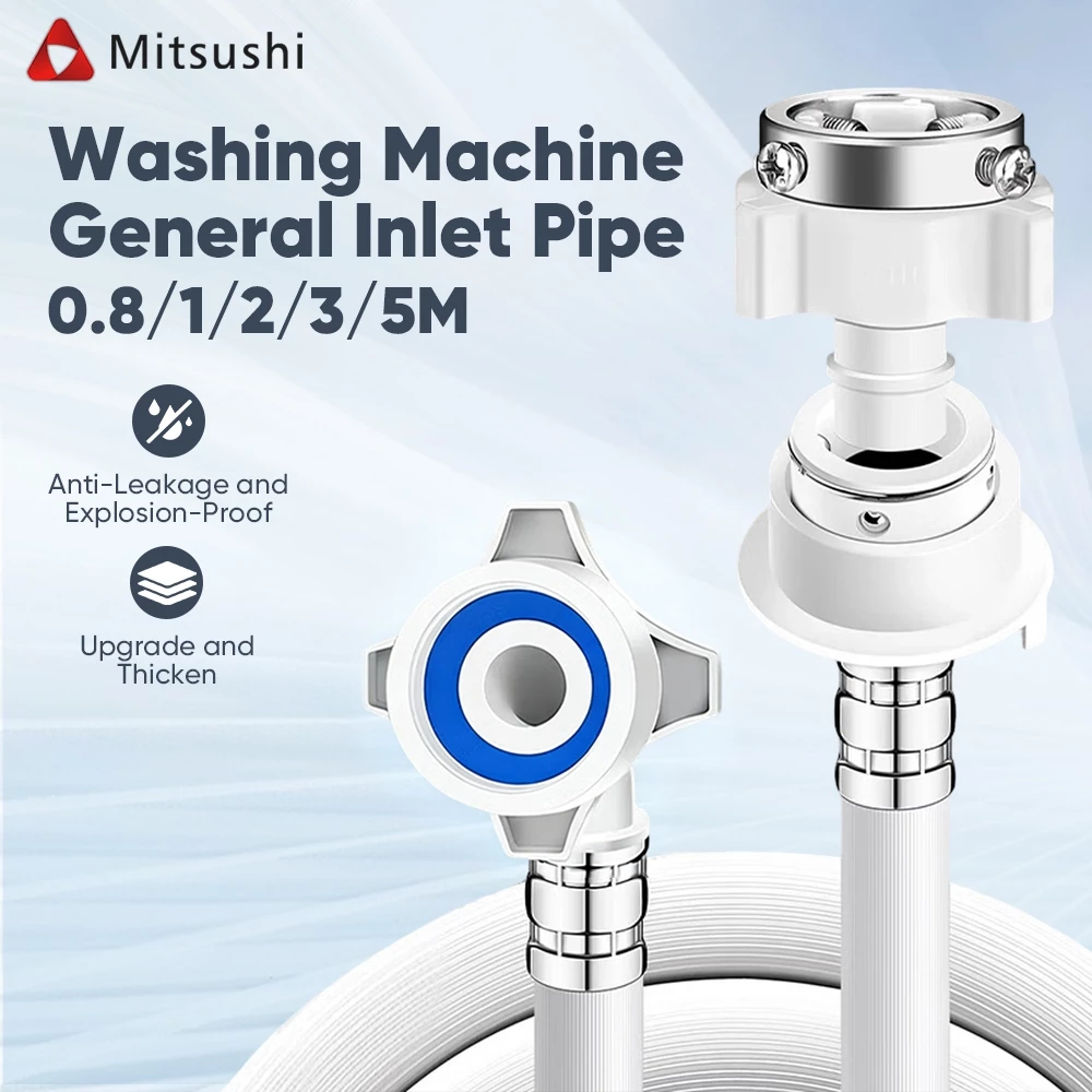 Mitsushi ยาว0.8-2m สายน้ำทิ้งเครื่องซักผ้า ท่อน้ำทิ้งเครื่องซักผ้า สำหรับเครื่องซักผ้าฝนบนทุกรุ่น พร้อมแหวน