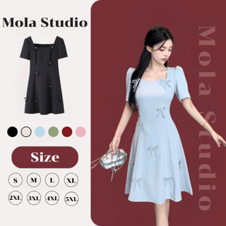 【ใหม่】🔥จัดส่งทันที🔥 S-5XL ชุดเดรสสไตล์ฝรั่งเศส คอเหลี่ยม เดร…