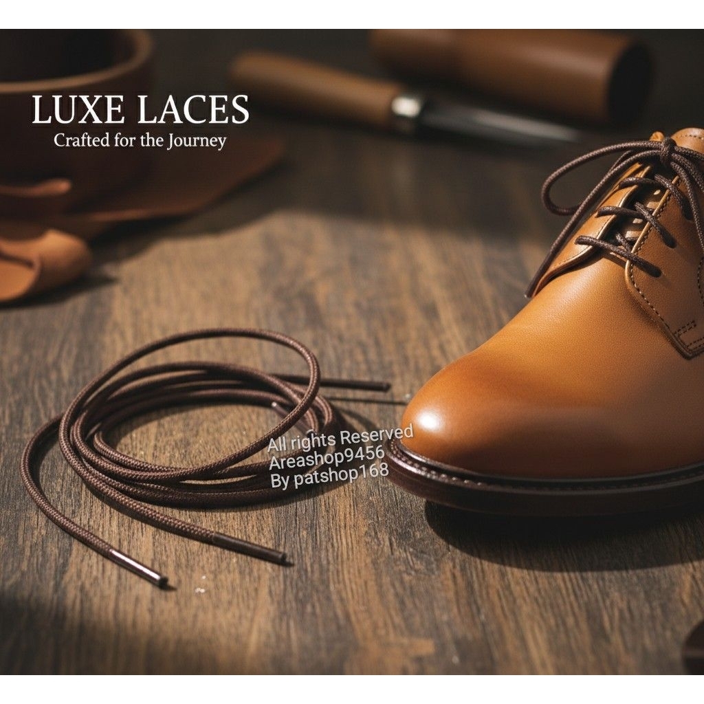 เชือกรองเท้าหนัง สีน้ำตาล (Brown Leather Laces)