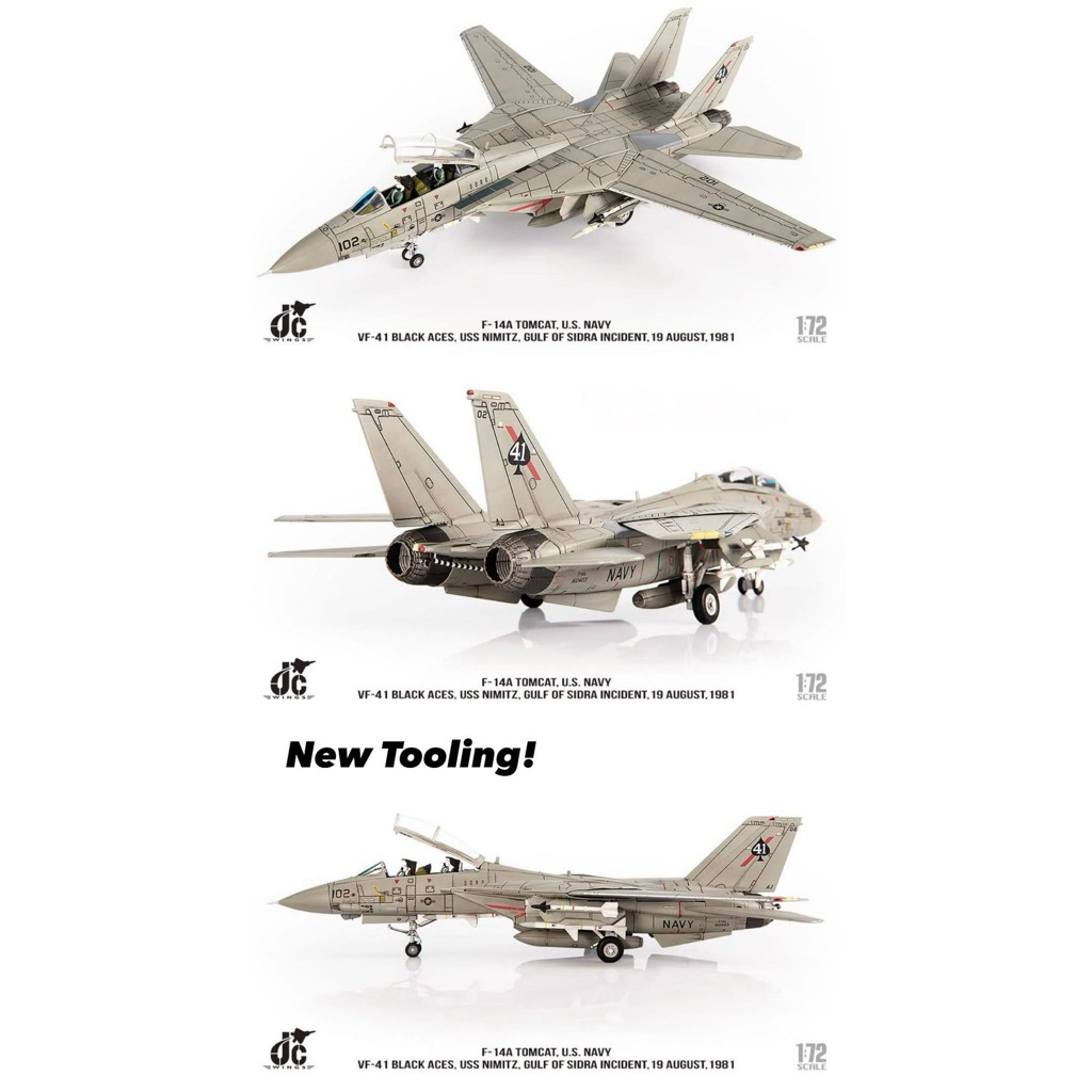 【พร้อมส่ง】 Diecast Model 1:72 – F-14A Tomcat VF-41 Black Aces ✈️♠️