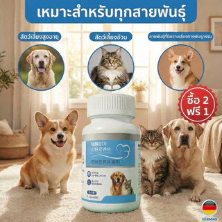 [ซื้อ 2 แถม 1] Coenzyme Q10 วิตามินบำรุงหัวใจสุนัขและแมว เสริมภูมิคุ้มกัน ลดความเสี่ยงโรคหัวใจ Pet Heart Supplement