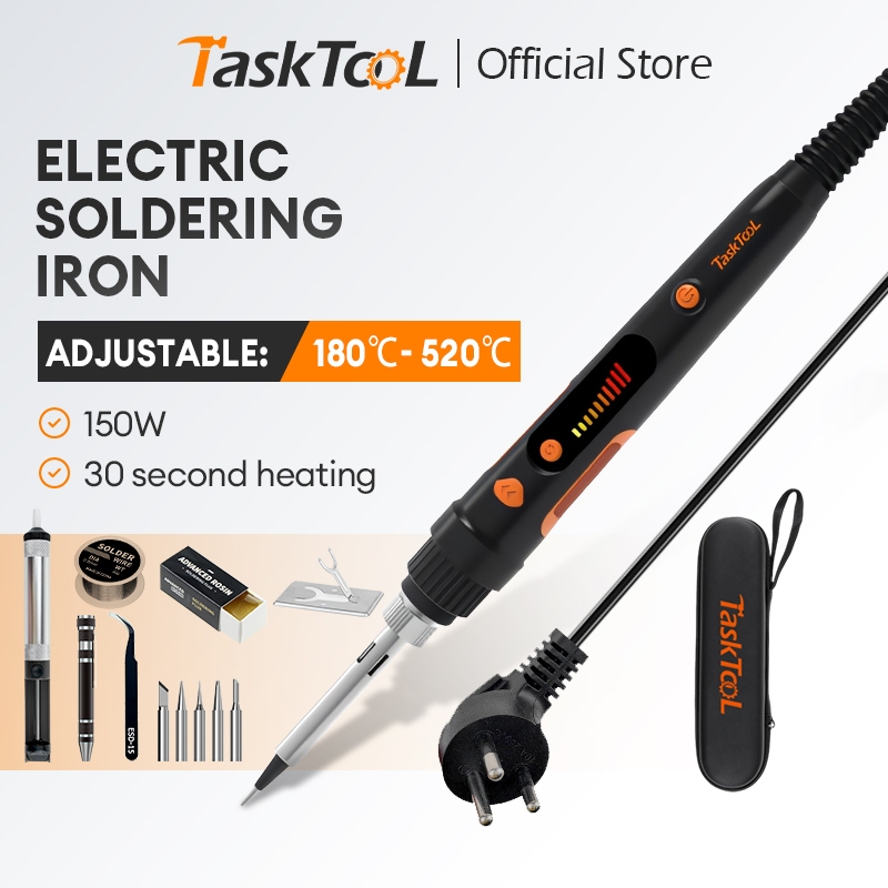 TASKTOOL  ชุดหัวแร้ง 150W 18 ชิ้น พร้อมจอแสดงผลดิจิตอล LED  ปรับอุณหภูมิได้ 180℃-520℃