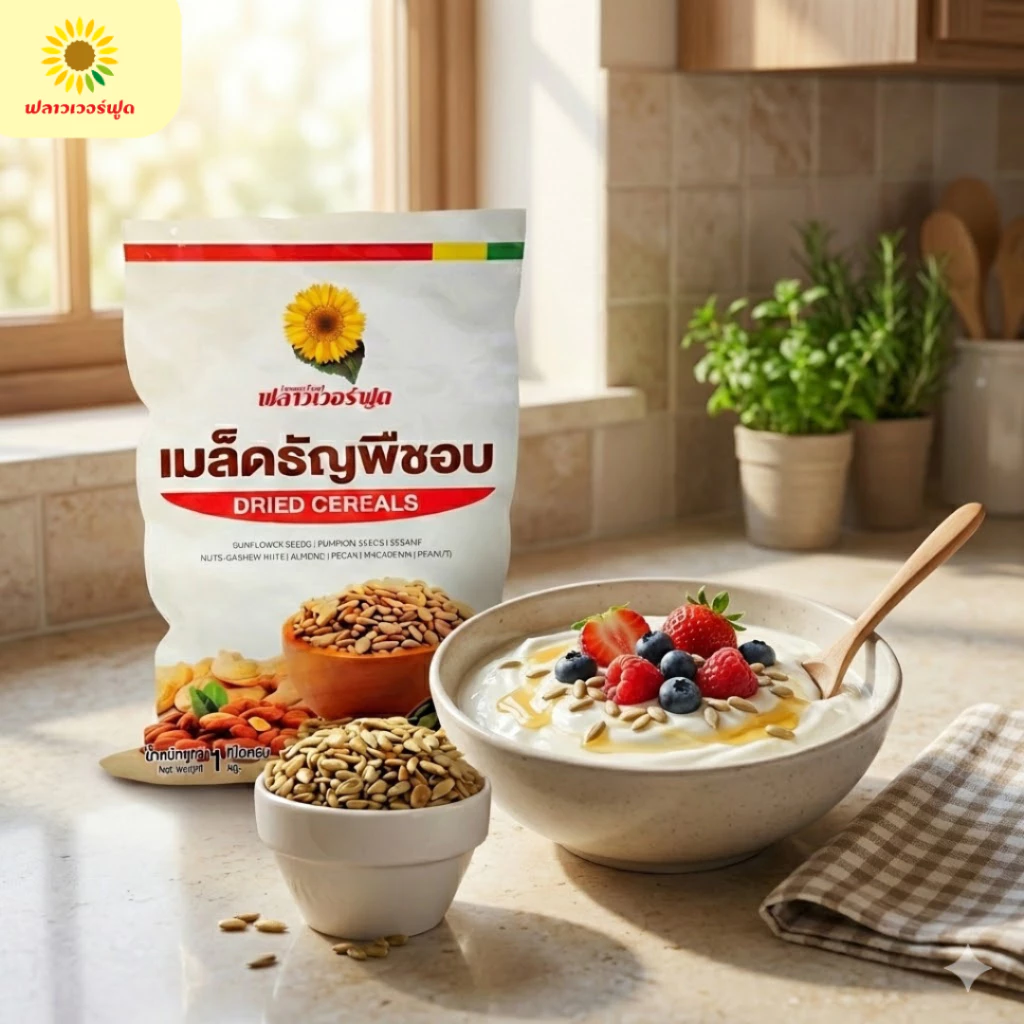 เมล็ดทานตะวันอบ ไม่ใส่เกลือ ไม่มีเปลือก 1000g Roasted Sunflower thumbnail 7