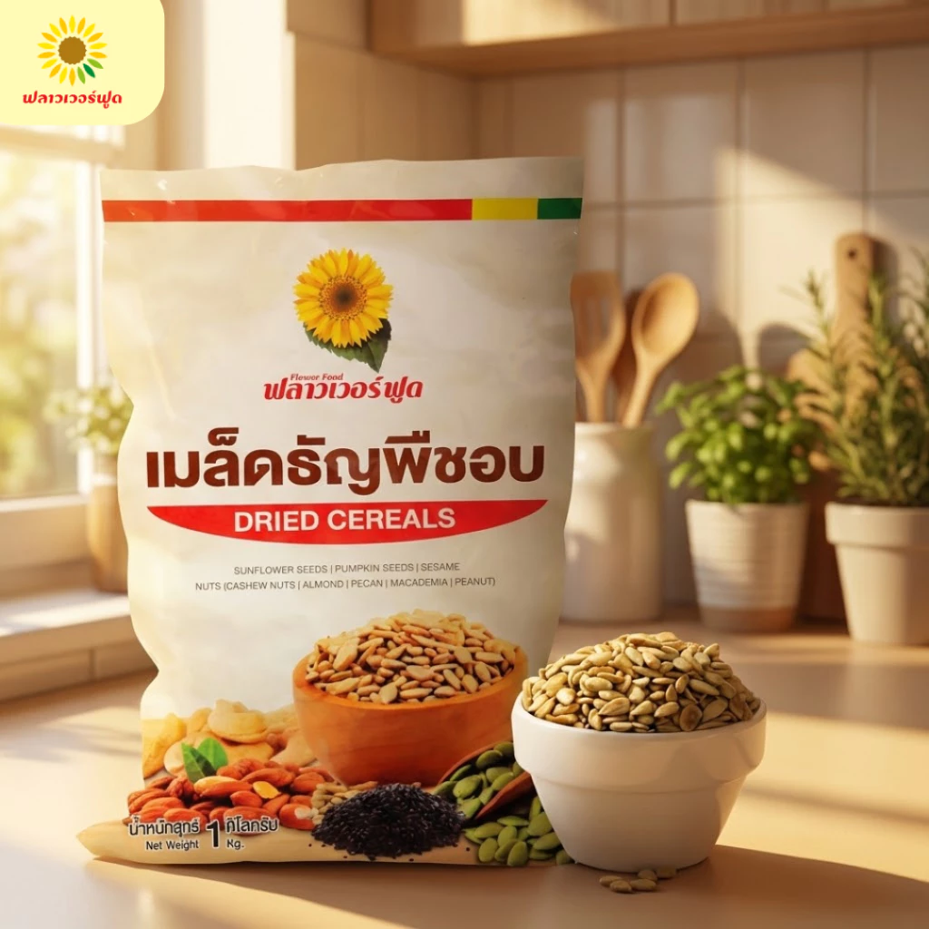 เมล็ดทานตะวันอบ ไม่ใส่เกลือ ไม่มีเปลือก 1000g Roasted Sunflower thumbnail 6